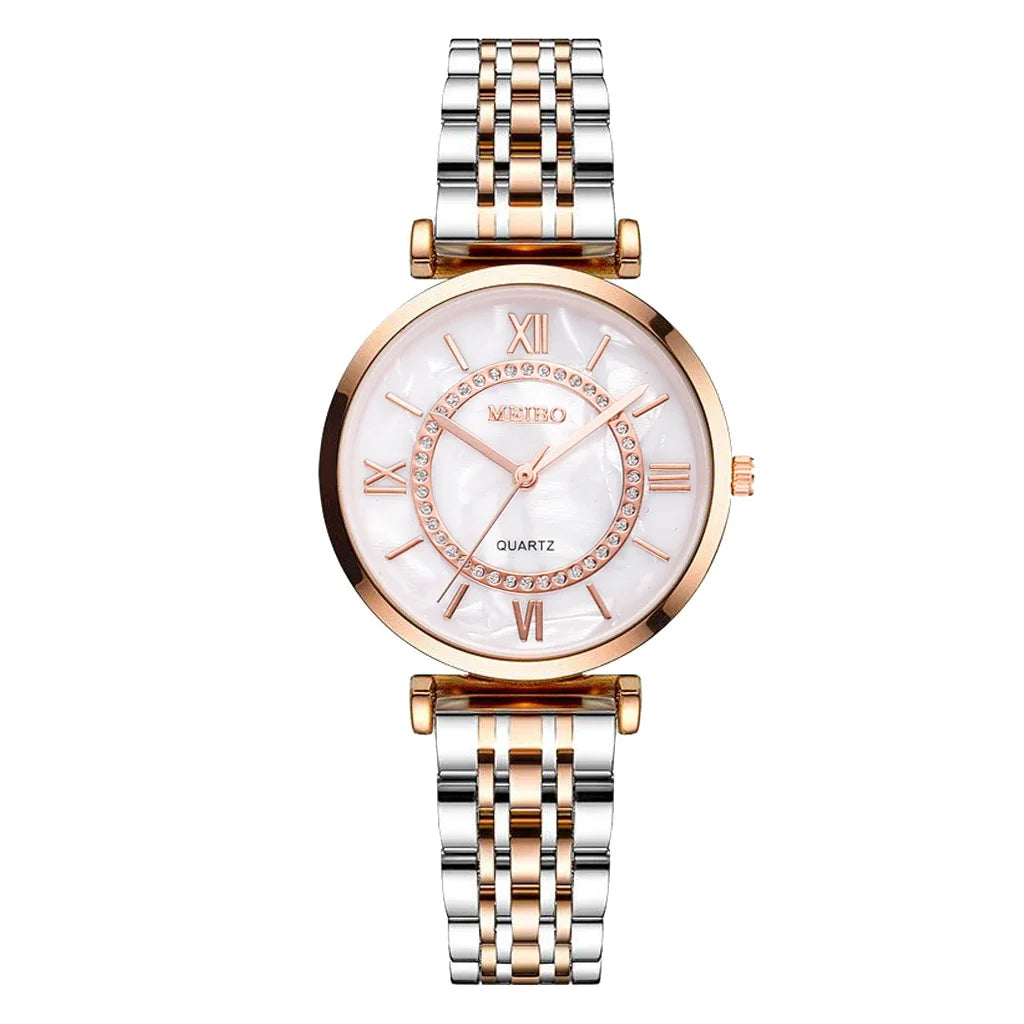 Luxo cristal feminino pulseira relógios marca moda strass senhoras relógio de quartzo aço feminino relógio de pulso montre femme relogio