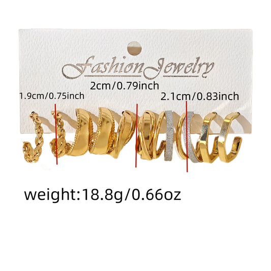 Conjunto de brincos geométricos quadrados e gota de água de metal mais vendido transfronteiriço da UE e dos EUA - Brincos de argola de alta qualidade para mulheres