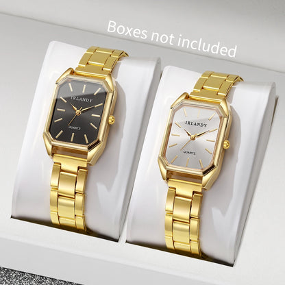 2/4PCS Women Fashion Rectangle Dial Wristwatch Ladies Alloy Strap Analog Quartz Watches With Bracelets Set(Without Box)
