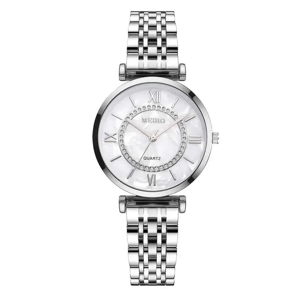 Luxo cristal feminino pulseira relógios marca moda strass senhoras relógio de quartzo aço feminino relógio de pulso montre femme relogio
