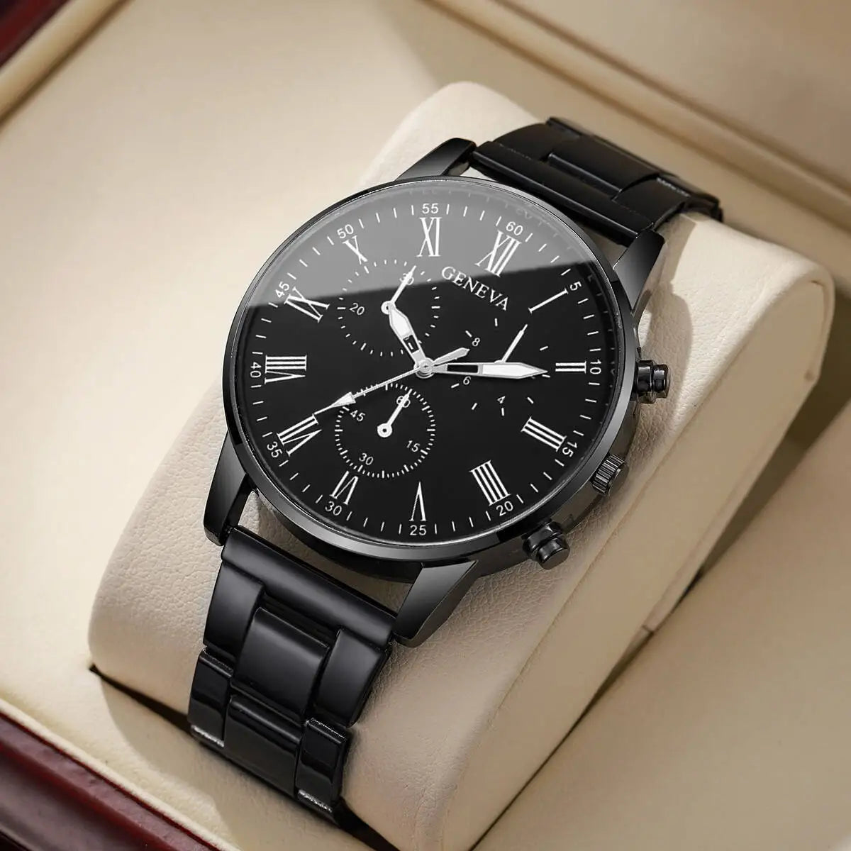 Moda masculina relógios de negócios luxo preto relógio de quartzo para homem relógio relogio masculino reloj hombre (sem caixa)