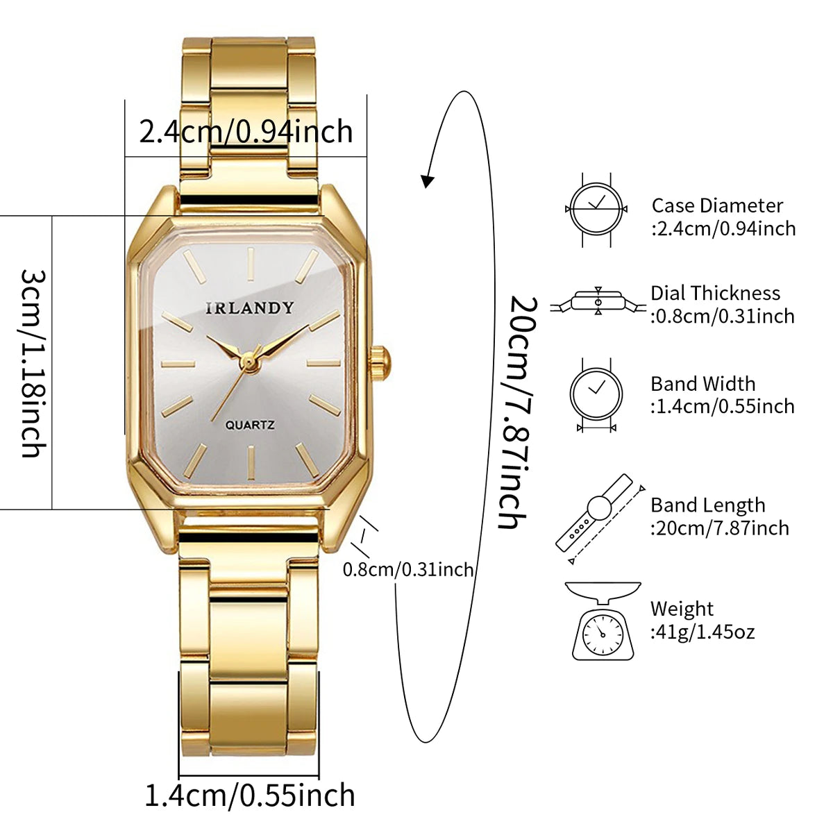 2/4PCS Women Fashion Rectangle Dial Wristwatch Ladies Alloy Strap Analog Quartz Watches With Bracelets Set(Without Box)