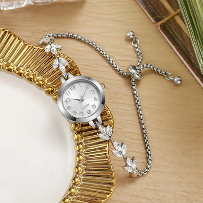 1 peça de relógio feminino submetal dourado retrô francês, pulseira à prova d'água elegante, simples, luxuosa e elegante, relógio de quartzo
