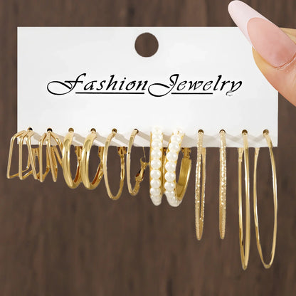 Conjunto de brincos geométricos quadrados e gota de água de metal mais vendido transfronteiriço da UE e dos EUA - Brincos de argola de alta qualidade para mulheres