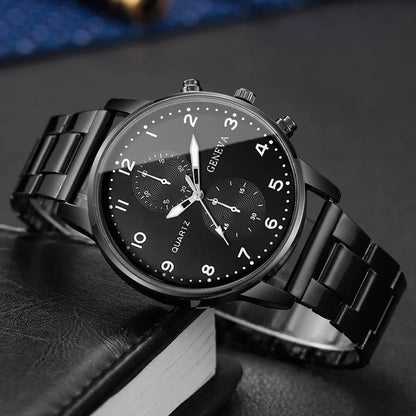 Moda masculina relógios de negócios luxo preto relógio de quartzo para homem relógio relogio masculino reloj hombre (sem caixa)