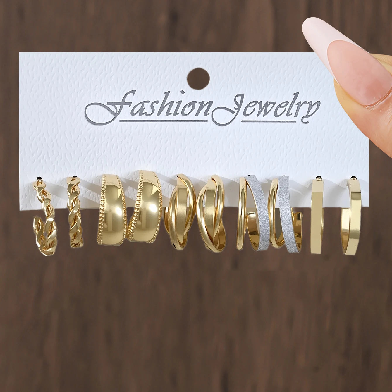 Conjunto de brincos geométricos quadrados e gota de água de metal mais vendido transfronteiriço da UE e dos EUA - Brincos de argola de alta qualidade para mulheres