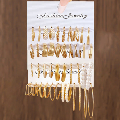 Conjunto de brincos geométricos quadrados e gota de água de metal mais vendido transfronteiriço da UE e dos EUA - Brincos de argola de alta qualidade para mulheres