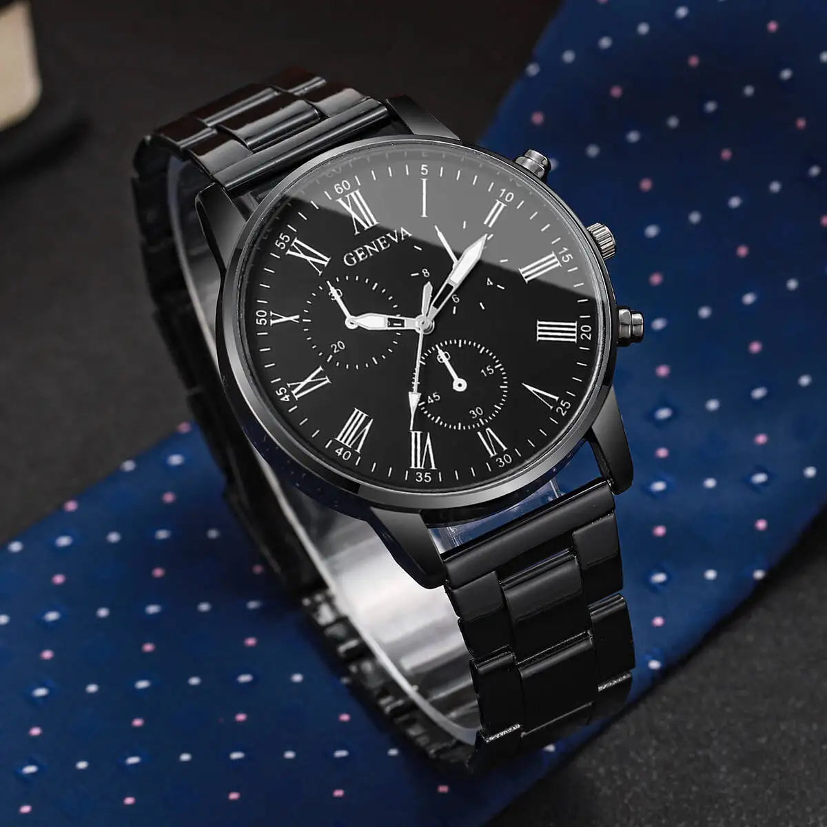 Moda masculina relógios de negócios luxo preto relógio de quartzo para homem relógio relogio masculino reloj hombre (sem caixa)